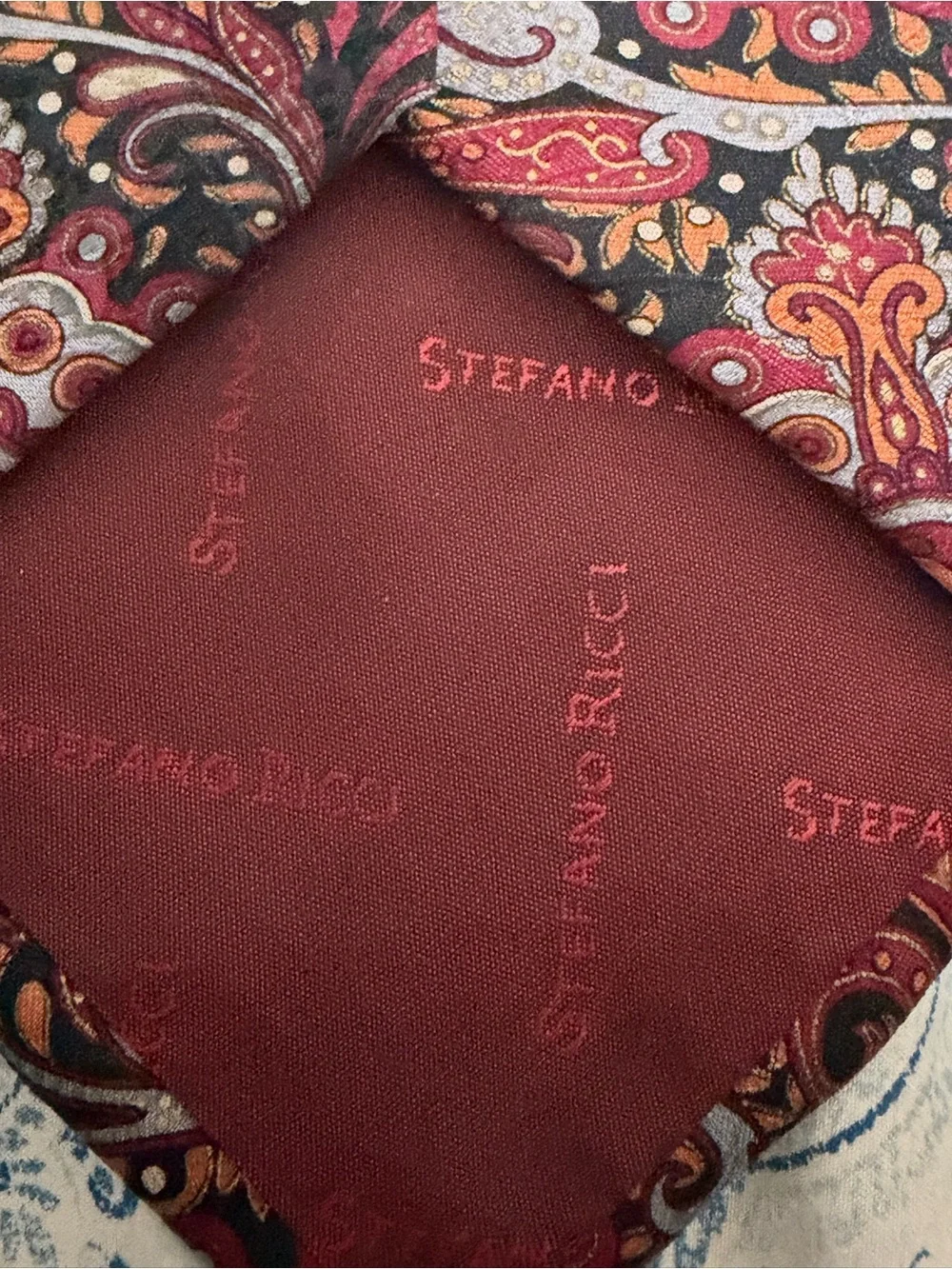 Stefano Ricci Silk Tie Floral Paisley Necktie Elegant Made In Italy